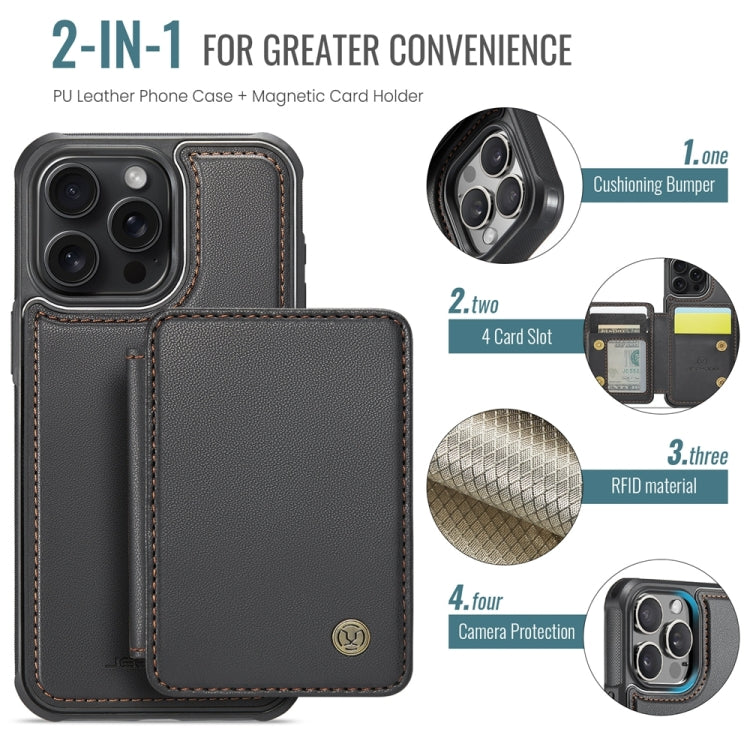 For iPhone 14 Plus JEEHOOD J05 Business Magnetic Style RFID Leather Phone Case