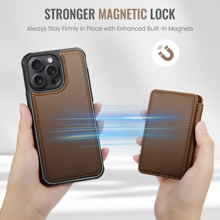 For iPhone 14 Plus JEEHOOD J05 Business Magnetic Style RFID Leather Phone Case