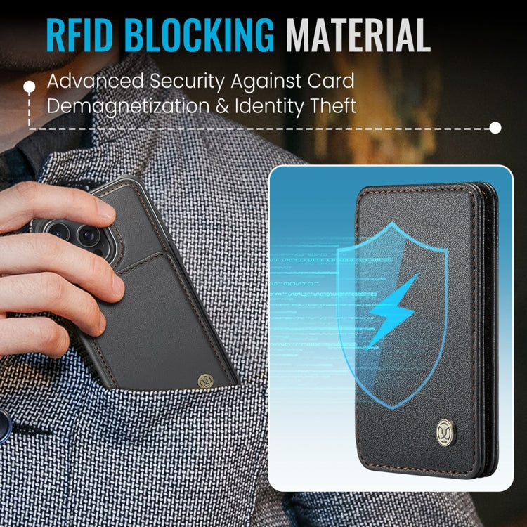 For iPhone 14 JEEHOOD J05 Business Magnetic Style RFID Leather Phone Case