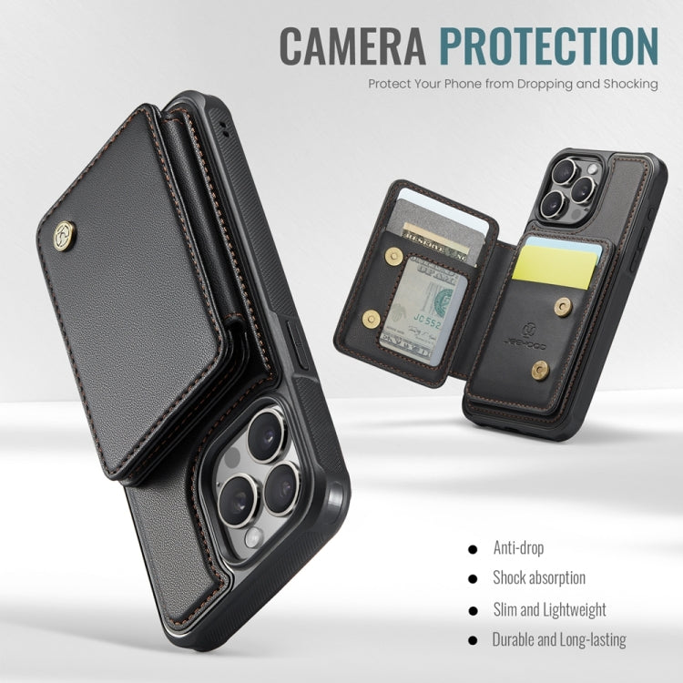 For iPhone 12 Pro Max JEEHOOD J05 Business Magnetic Style RFID Leather Phone Case