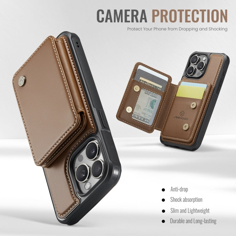 For iPhone 12 Pro Max JEEHOOD J05 Business Magnetic Style RFID Leather Phone Case