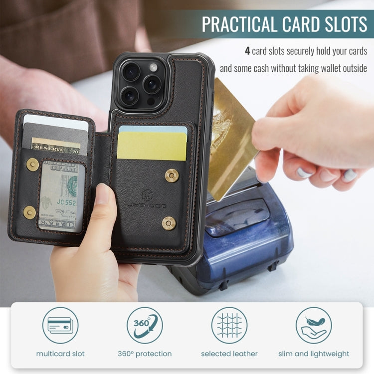 For iPhone 11 JEEHOOD J05 Business Magnetic Style RFID Leather Phone Case