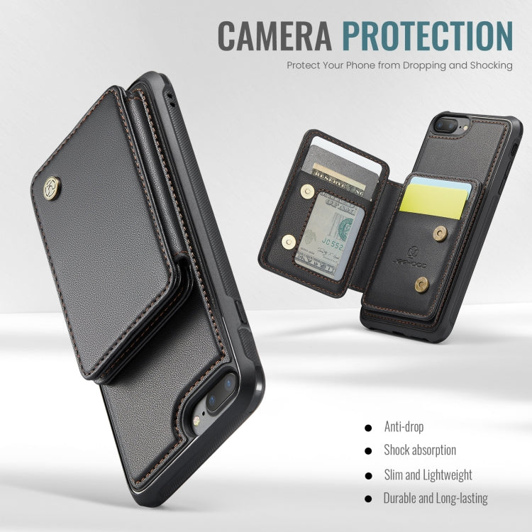 For iPhone 8 Plus / 7 Plus / 6 Plus JEEHOOD J05 Business Magnetic Style RFID Leather Phone Case