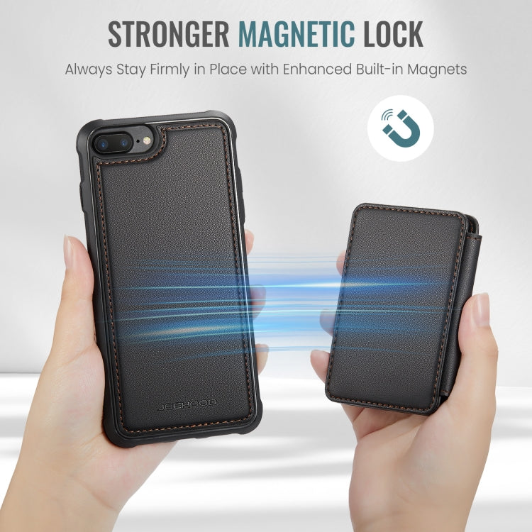 For iPhone 8 Plus / 7 Plus / 6 Plus JEEHOOD J05 Business Magnetic Style RFID Leather Phone Case