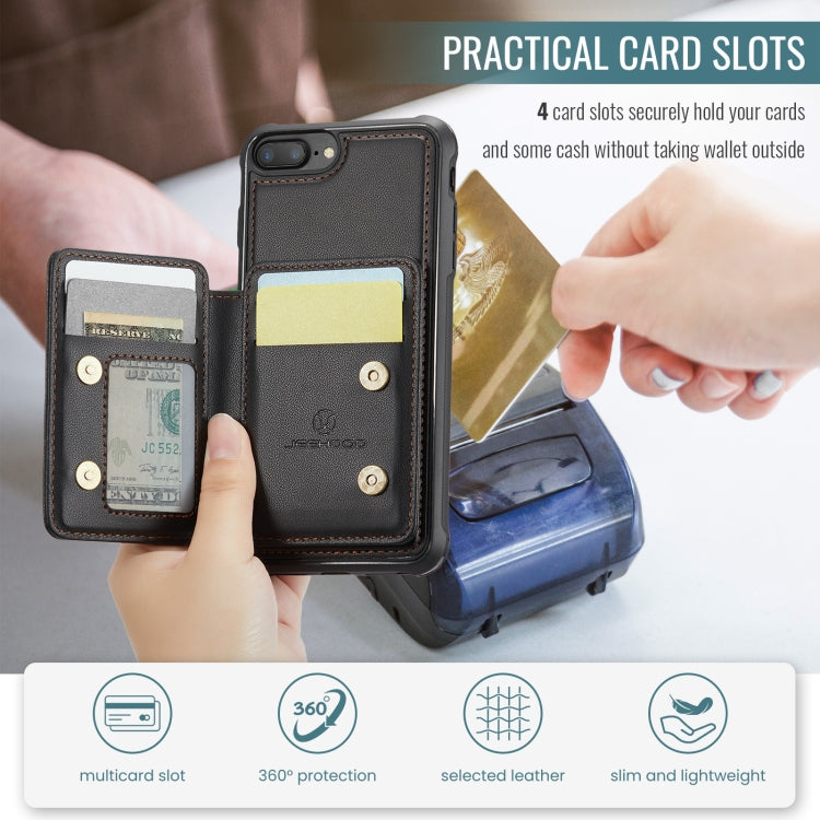 For iPhone 8 Plus / 7 Plus / 6 Plus JEEHOOD J05 Business Magnetic Style RFID Leather Phone Case