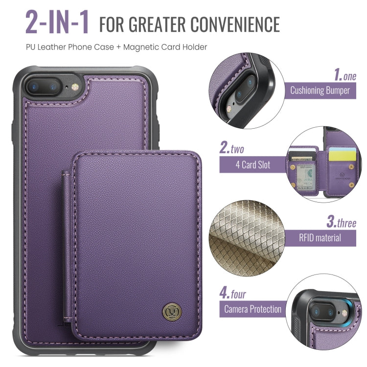 For iPhone 8 Plus / 7 Plus / 6 Plus JEEHOOD J05 Business Magnetic Style RFID Leather Phone Case