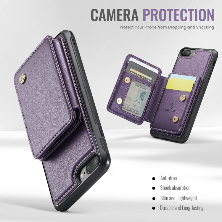 For iPhone 8 Plus / 7 Plus / 6 Plus JEEHOOD J05 Business Magnetic Style RFID Leather Phone Case