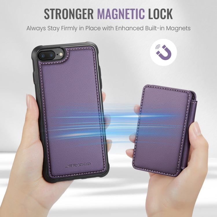 For iPhone 8 Plus / 7 Plus / 6 Plus JEEHOOD J05 Business Magnetic Style RFID Leather Phone Case