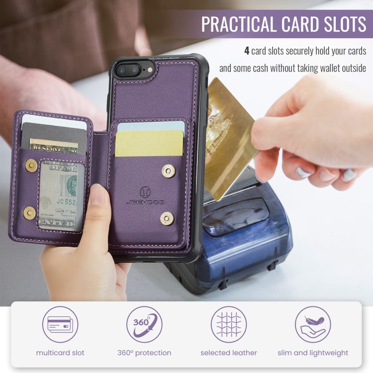 For iPhone 8 Plus / 7 Plus / 6 Plus JEEHOOD J05 Business Magnetic Style RFID Leather Phone Case
