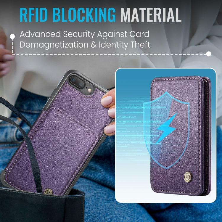 For iPhone 8 Plus / 7 Plus / 6 Plus JEEHOOD J05 Business Magnetic Style RFID Leather Phone Case
