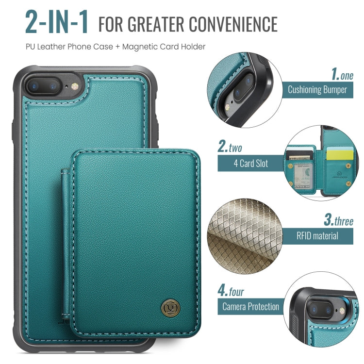 For iPhone 8 Plus / 7 Plus / 6 Plus JEEHOOD J05 Business Magnetic Style RFID Leather Phone Case