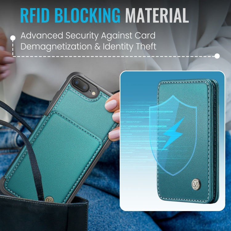 For iPhone 8 Plus / 7 Plus / 6 Plus JEEHOOD J05 Business Magnetic Style RFID Leather Phone Case