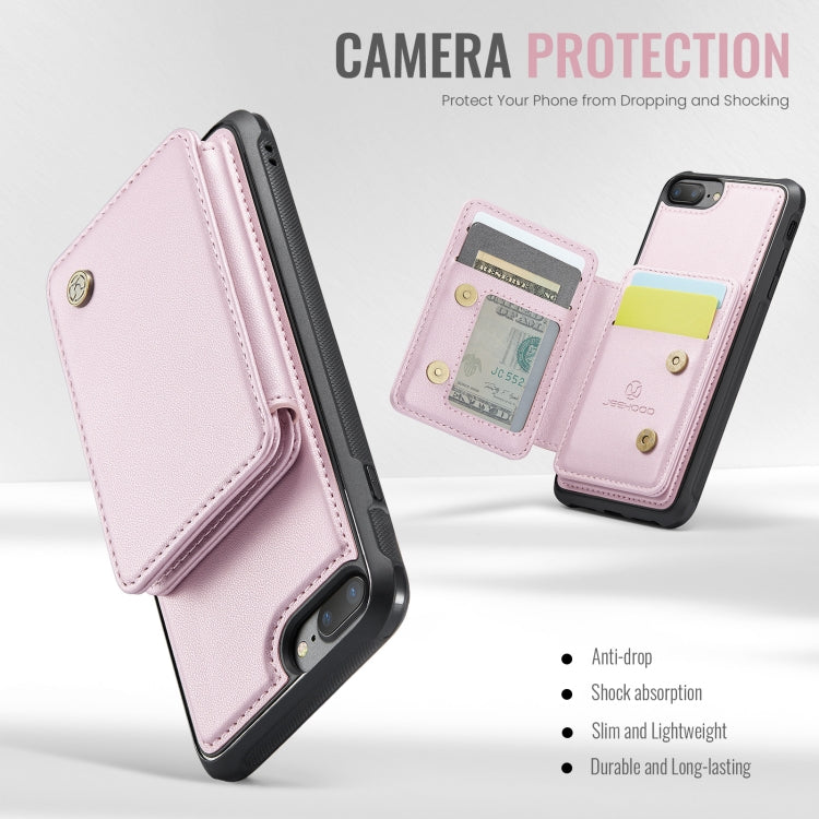 For iPhone 8 Plus / 7 Plus / 6 Plus JEEHOOD J05 Business Magnetic Style RFID Leather Phone Case