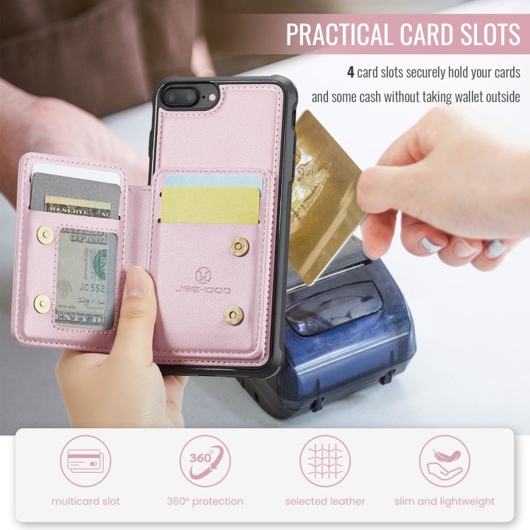 For iPhone 8 Plus / 7 Plus / 6 Plus JEEHOOD J05 Business Magnetic Style RFID Leather Phone Case