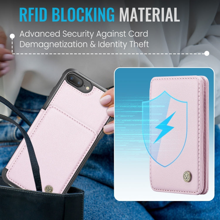 For iPhone 8 Plus / 7 Plus / 6 Plus JEEHOOD J05 Business Magnetic Style RFID Leather Phone Case