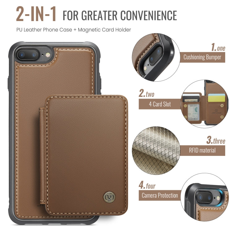 For iPhone 8 Plus / 7 Plus / 6 Plus JEEHOOD J05 Business Magnetic Style RFID Leather Phone Case