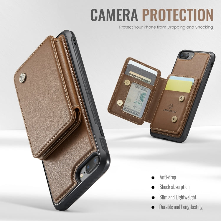 For iPhone 8 Plus / 7 Plus / 6 Plus JEEHOOD J05 Business Magnetic Style RFID Leather Phone Case