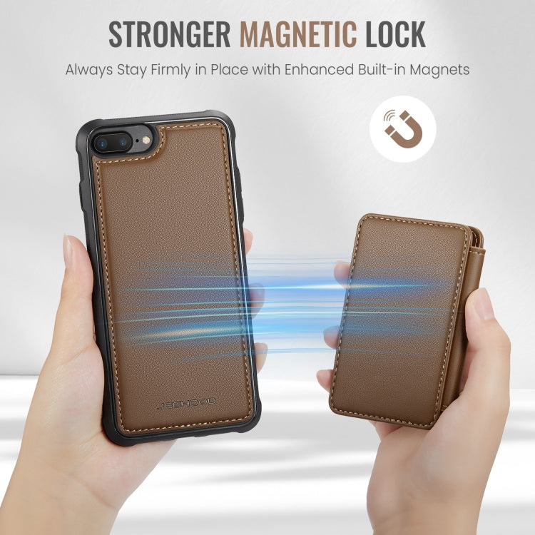 For iPhone 8 Plus / 7 Plus / 6 Plus JEEHOOD J05 Business Magnetic Style RFID Leather Phone Case