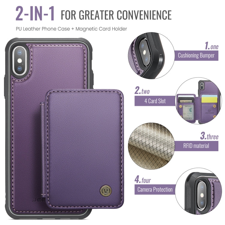 For iPhone X / XS JEEHOOD J05 Business Magnetic Style RFID Leather Phone Case