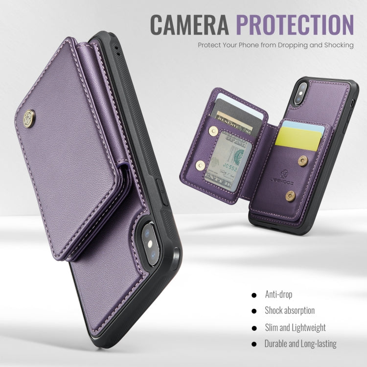 For iPhone X / XS JEEHOOD J05 Business Magnetic Style RFID Leather Phone Case