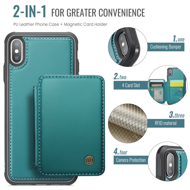 For iPhone X / XS JEEHOOD J05 Business Magnetic Style RFID Leather Phone Case