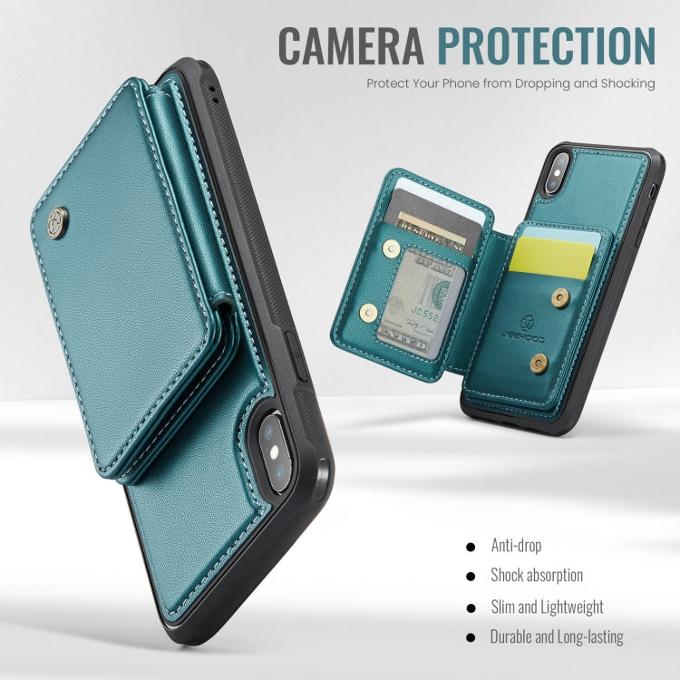 For iPhone X / XS JEEHOOD J05 Business Magnetic Style RFID Leather Phone Case