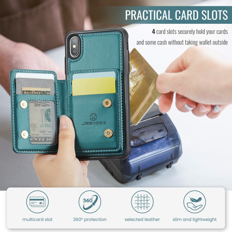 For iPhone X / XS JEEHOOD J05 Business Magnetic Style RFID Leather Phone Case