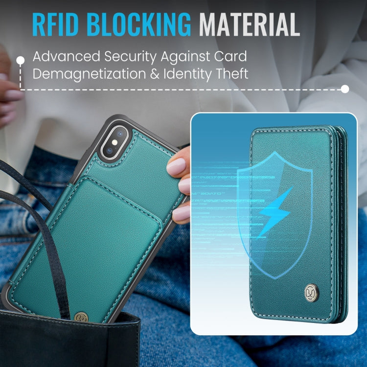 For iPhone X / XS JEEHOOD J05 Business Magnetic Style RFID Leather Phone Case