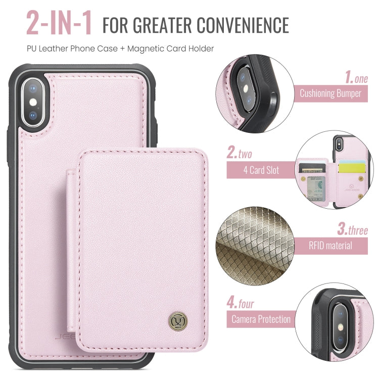 For iPhone X / XS JEEHOOD J05 Business Magnetic Style RFID Leather Phone Case