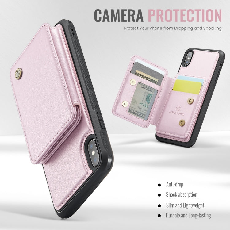 For iPhone X / XS JEEHOOD J05 Business Magnetic Style RFID Leather Phone Case
