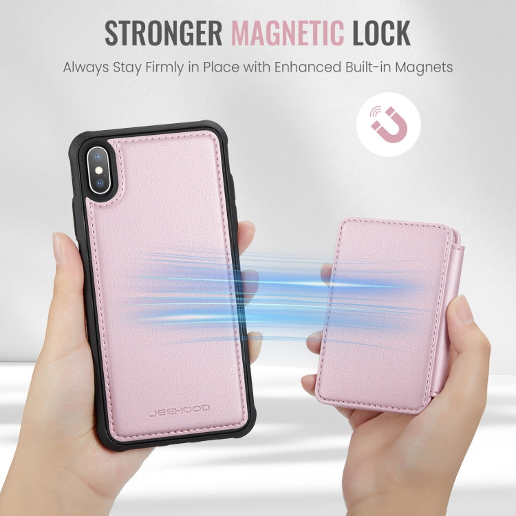 For iPhone X / XS JEEHOOD J05 Business Magnetic Style RFID Leather Phone Case