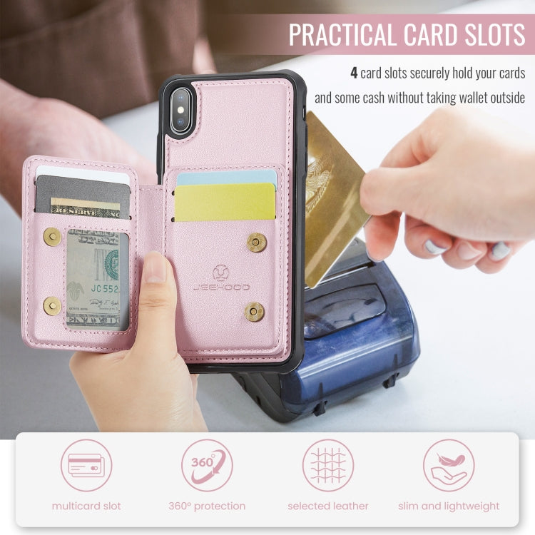 For iPhone X / XS JEEHOOD J05 Business Magnetic Style RFID Leather Phone Case