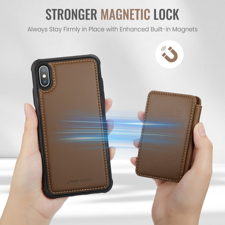 For iPhone X / XS JEEHOOD J05 Business Magnetic Style RFID Leather Phone Case
