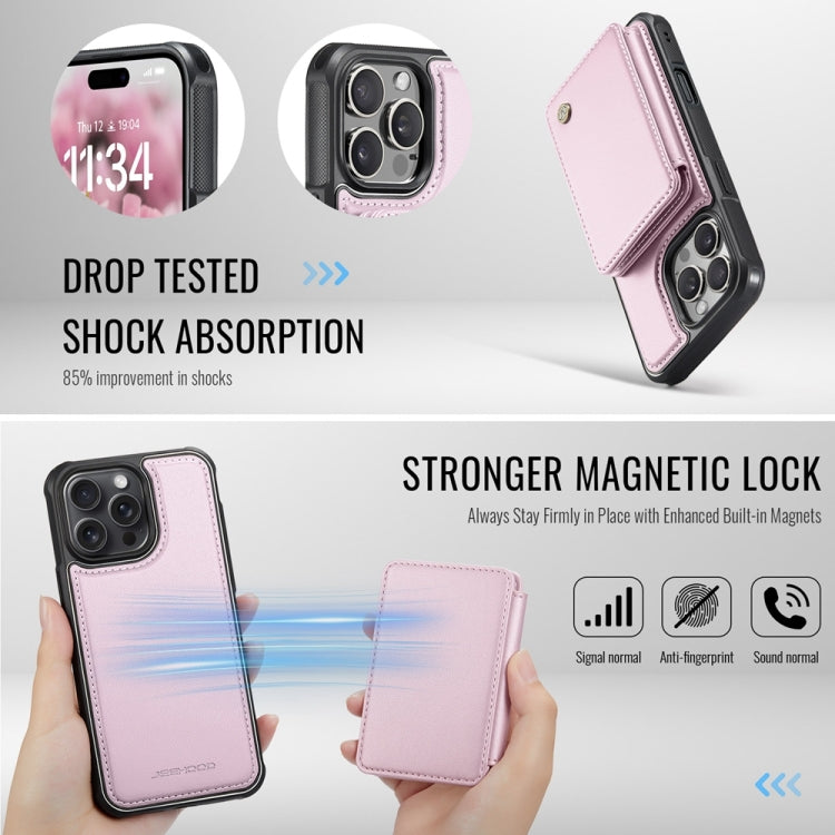 For iPhone 16 Pro Max JEEHOOD J05 Business Magnetic Style RFID Leather Phone Case