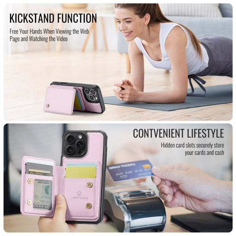 For iPhone 16 Pro Max JEEHOOD J05 Business Magnetic Style RFID Leather Phone Case