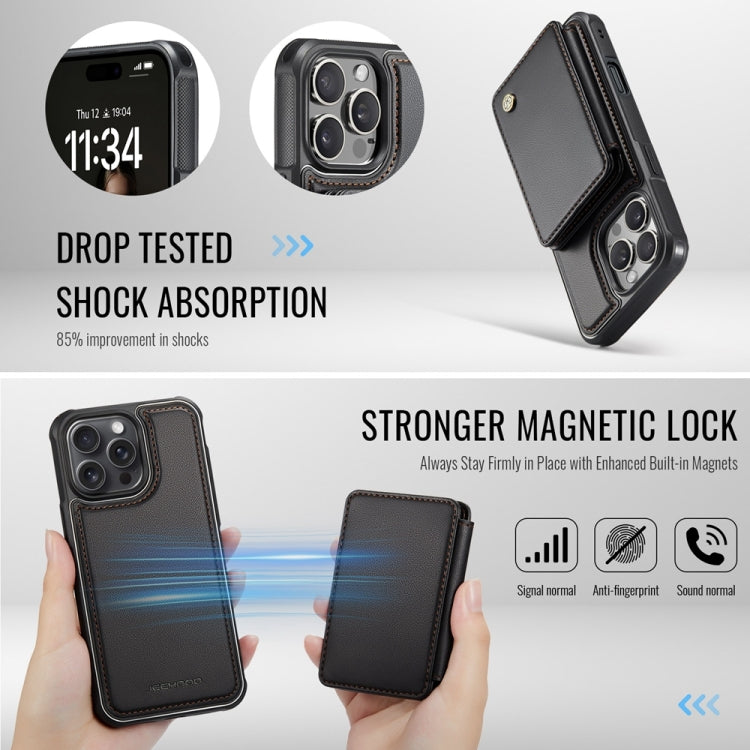 For iPhone 16 Pro JEEHOOD J05 Business Magnetic Style RFID Leather Phone Case