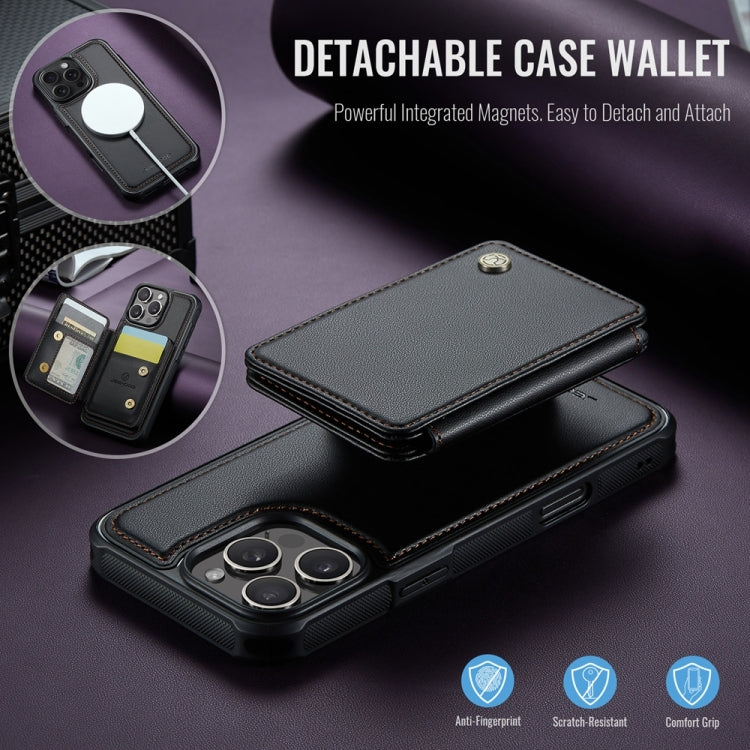 For iPhone 16 Pro JEEHOOD J05 Business Magnetic Style RFID Leather Phone Case