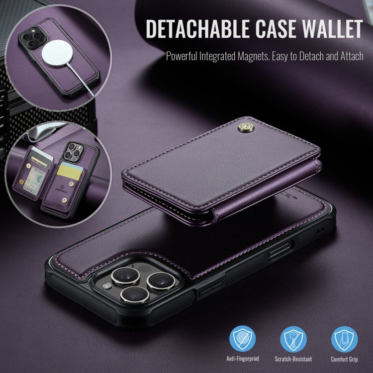 For iPhone 16 Pro JEEHOOD J05 Business Magnetic Style RFID Leather Phone Case