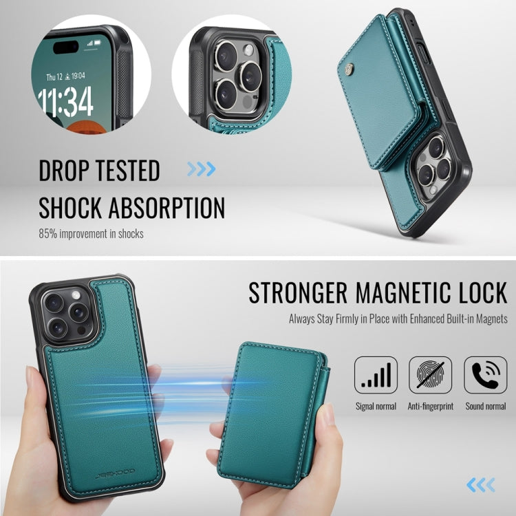 For iPhone 16 Pro JEEHOOD J05 Business Magnetic Style RFID Leather Phone Case