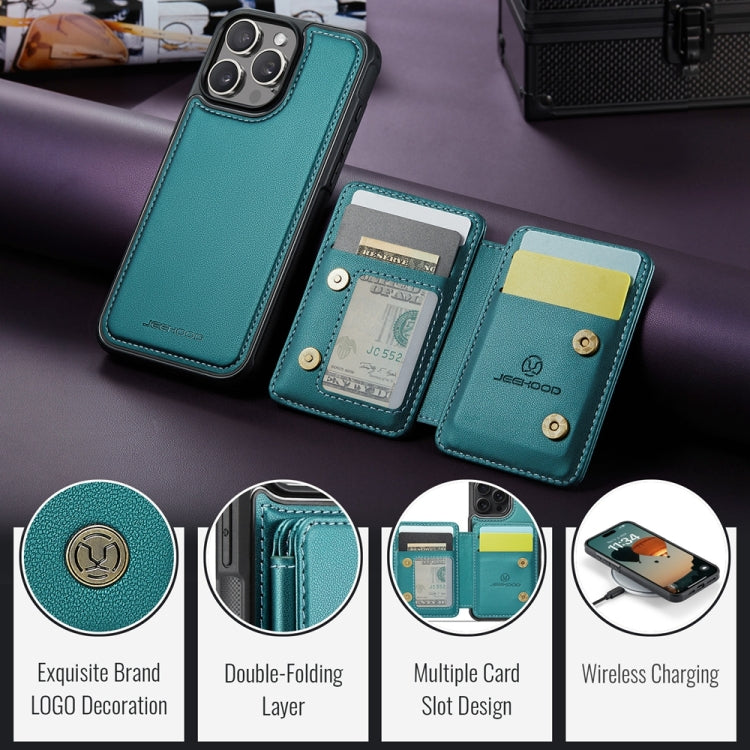 For iPhone 16 Pro JEEHOOD J05 Business Magnetic Style RFID Leather Phone Case