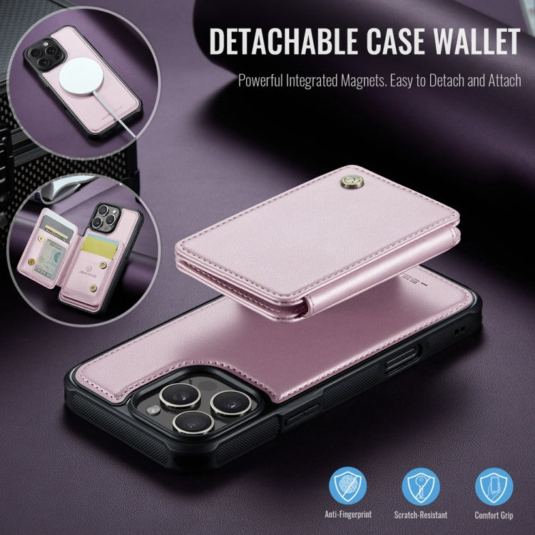 For iPhone 16 Pro JEEHOOD J05 Business Magnetic Style RFID Leather Phone Case