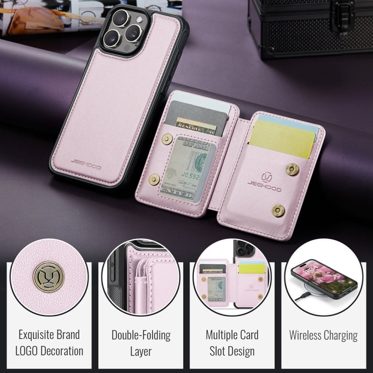 For iPhone 16 Pro JEEHOOD J05 Business Magnetic Style RFID Leather Phone Case