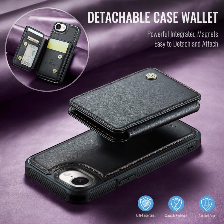 For iPhone 17e / 16e JEEHOOD J05 Business Magnetic Style RFID Leather Phone Case