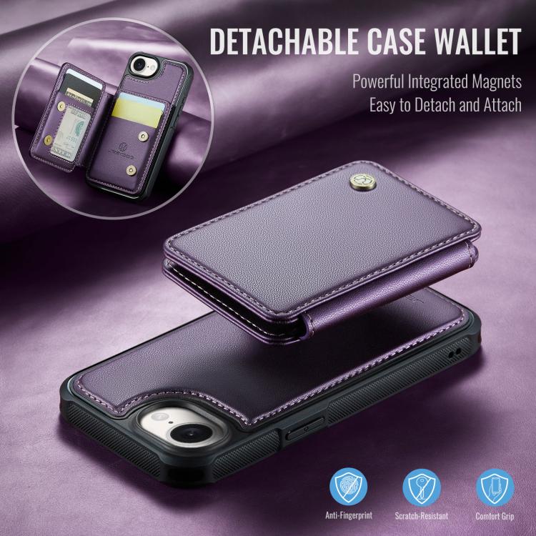 For iPhone 17e / 16e JEEHOOD J05 Business Magnetic Style RFID Leather Phone Case
