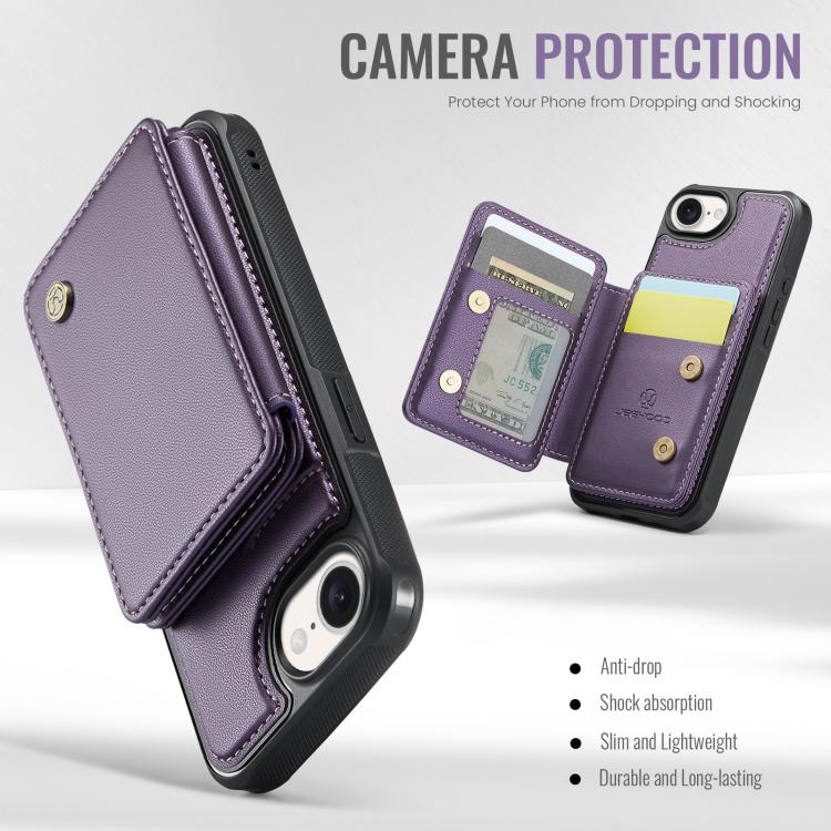 For iPhone 17e / 16e JEEHOOD J05 Business Magnetic Style RFID Leather Phone Case