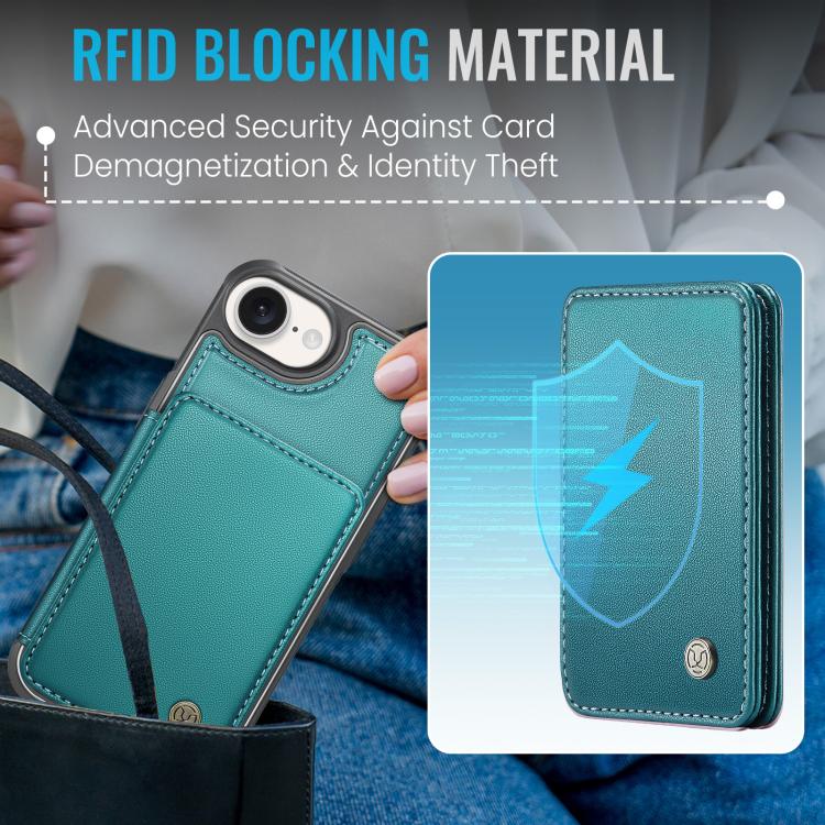 For iPhone 17e / 16e JEEHOOD J05 Business Magnetic Style RFID Leather Phone Case