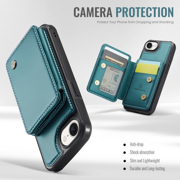 For iPhone 17e / 16e JEEHOOD J05 Business Magnetic Style RFID Leather Phone Case