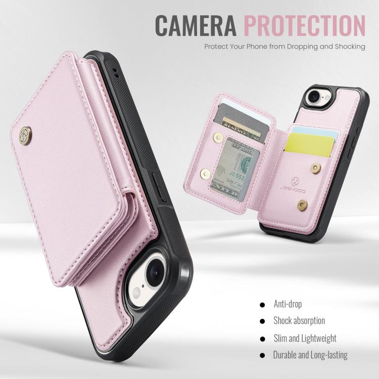 For iPhone 17e / 16e JEEHOOD J05 Business Magnetic Style RFID Leather Phone Case
