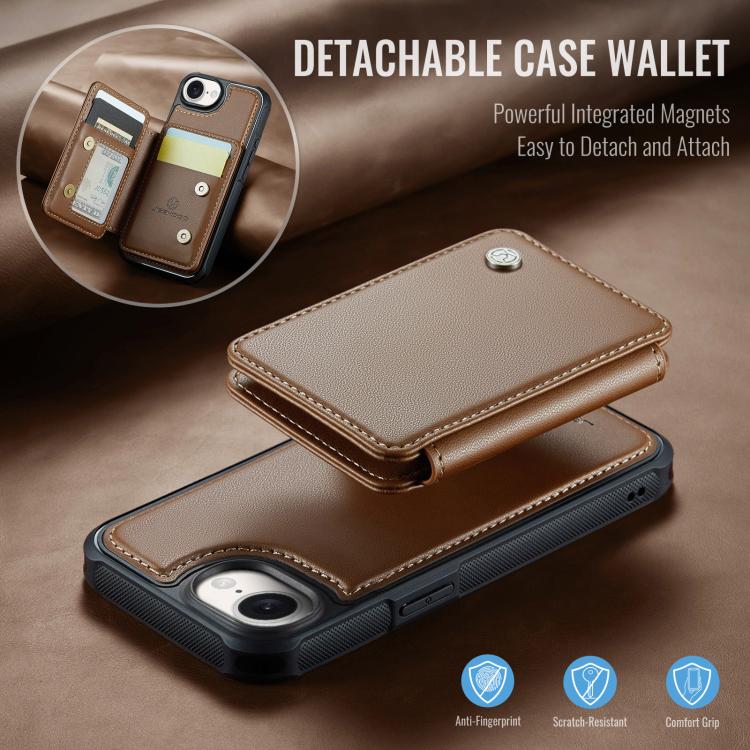 For iPhone 17e / 16e JEEHOOD J05 Business Magnetic Style RFID Leather Phone Case