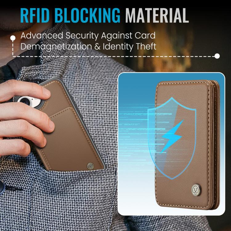 For iPhone 17e / 16e JEEHOOD J05 Business Magnetic Style RFID Leather Phone Case